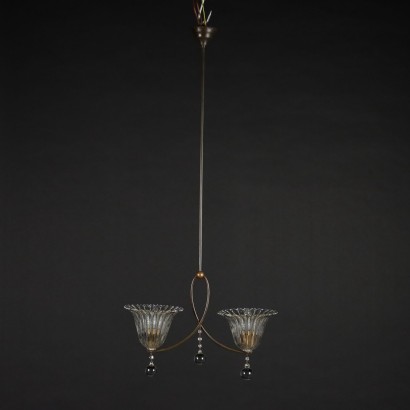 Ceiling Lamp Glass Italy 1940s