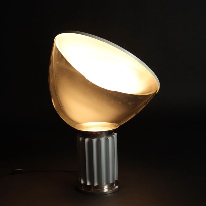 Vintage Tischlampe Flos Taccia Castiglioni 1970er Jahre Aluminium