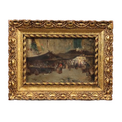 O. Ricciardi Naples' View Oil on Canvas Italy 1933