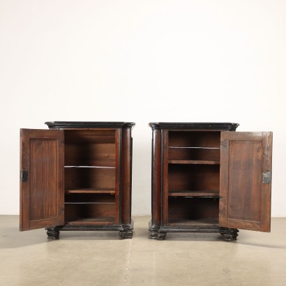 Pair of Baroque Cabinets Walnut Italy XIX Century