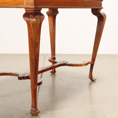 Table Basse Art Nouveau Acajou Italie XIXe-XXe Siècle