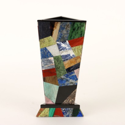 moderne Kunst, Design moderne Kunst, Vase, moderne Kunstvase, moderne Kunstvase, italienische Vase, Vintage-Vase, 60er-Jahre-Vase, 60er-Jahre-Design-Vase, Vase mit Halbedelsteinen
