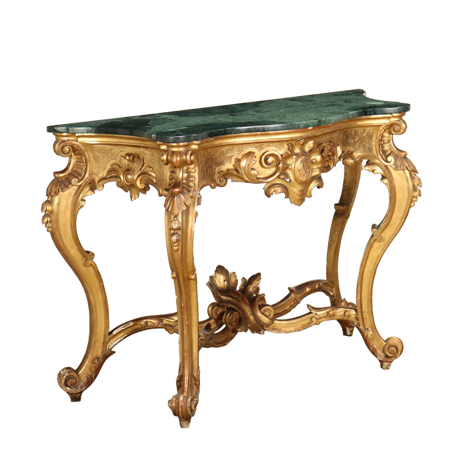 Consolle e specchiera, legno dorato, stile barocco