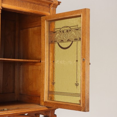 Cupboard Art Nouveau Oak Italy XIX-XX Century