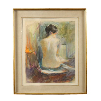 E. Polesello Nude Concept Oil on Canvas Italy XX Century