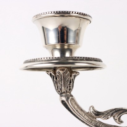 Ancient Silver Candelabra Bausi Silvermakers Italy XX Century