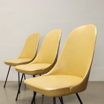 Group of 6 Chairs Leatherette Metal Italy 1950s-1960s