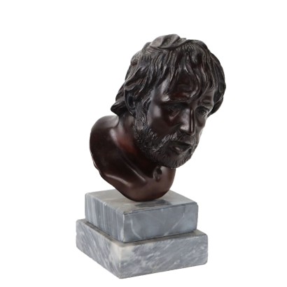 Antike Skulptur Senecas Kopf Italien '900 Skulptur Antike Bronze
