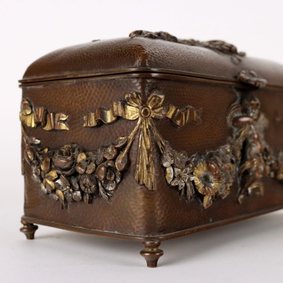 Ancient Jewelry Box in Copper from the XIX-XX Century