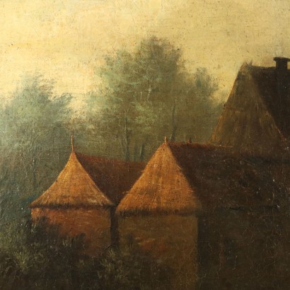 Antikes Gemälde Landschaft Thomas Heeremans Attr. Öl auf Leinwand