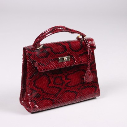 Vintage Handtasche aus Rotem Reptilleder der 1970er Jahre