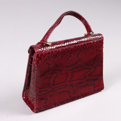 Vintage Handtasche aus Rotem Reptilleder der 1970er Jahre