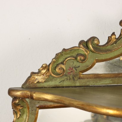 Meuble d\'Angle Style Rococo en Bois Peint du XIXe Siècle
