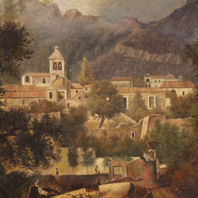 Landscape Painting by G. Micheroux Campania Oil on Canvas \'800