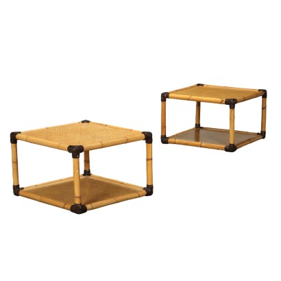 Pair of Coffee Tables Bamboo Italy 1980s