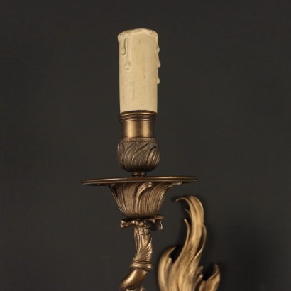 Antike Wandlampen Rokoko Frankreich \'900 Vergoldeter Bronze Metall