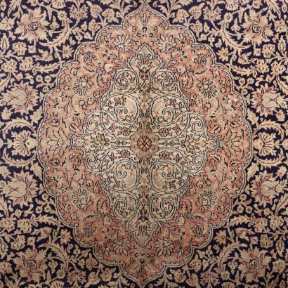 Vintage Srinagar Teppich Indien 280x186 cm Baumwolle Wolle Seide
