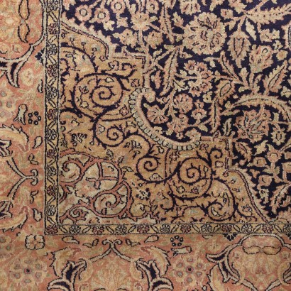 Vintage Srinagar Teppich Indien 280x186 cm Baumwolle Wolle Seide
