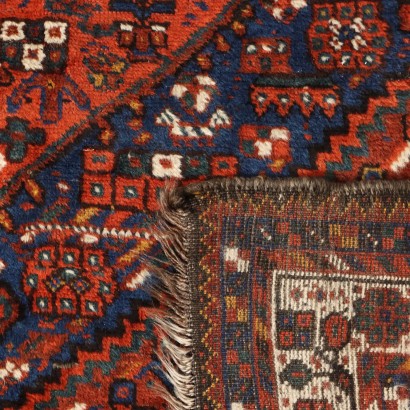 Vintage Shiraz Carpet 79 x 27 In Wool Big Knot Geometric Pattern Asia