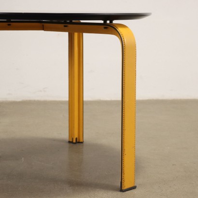 Table Basse Design Matteo Grassi Métal Bois Laqué Italie Années 80