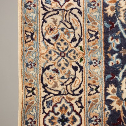 Tapis Vintage Nain Iran 296x195 cm Coton Laine Noued Gros Années 90