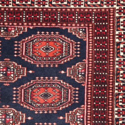 Vintage Bukhara Carpet Pakistan 77x49 In Cotton Wool Fine Knot 1990s