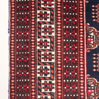 Vintage Bukhara Carpet Pakistan 77x49 In Cotton Wool Fine Knot 1990s