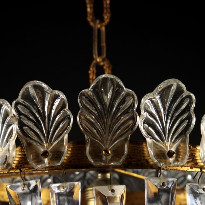 Chandelier Gilded Metal Glass Italy XX Century