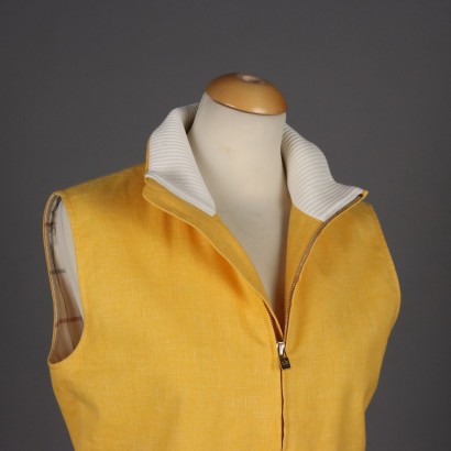 Vintage Gelber Pullover Loro Piana aus Leinen Gr. 42 Italien