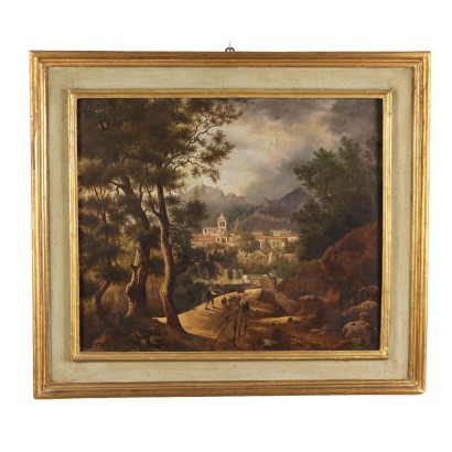 Landscape Painting by G. Micheroux Campania Oil on Canvas \'800