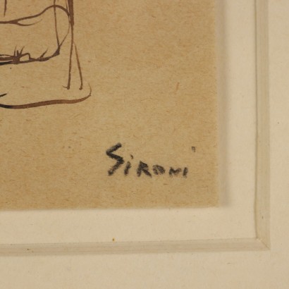 Mario Sironi Ink Drawing,Two Figures,Mario Sironi,Mario Sironi,Mario Sironi,Mario Sironi,Mario Sironi