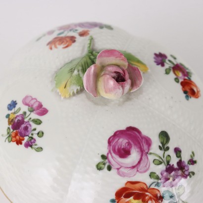 Sucrier Ancien Porcelaine Ludwigsburg Allemagne \'700 Fleurs
