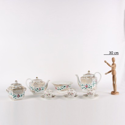 Antiquitäten, Keramik, Antiquitäten aus Keramik, antike Keramik, antike italienische Keramik, antike Keramik, neoklassizistische Keramik, Keramik aus dem 19. Jahrhundert, Tee- und Kaffeeservice aus Porzellan