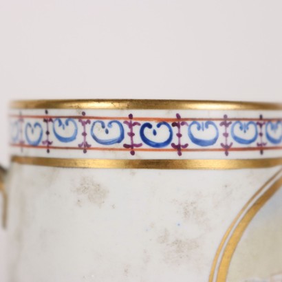 antiques, cup, cup antiques, ancient cup, ancient Italian cup, antique cup, neoclassical cup, 19th century cup,Cup with Saucer Ferdinand IV Naples,Cup with Saucer in Me Porcelain