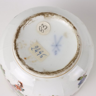 Antike Zuckerdose Weiße Porzellan Europa \'800 Bemalte Keramiken