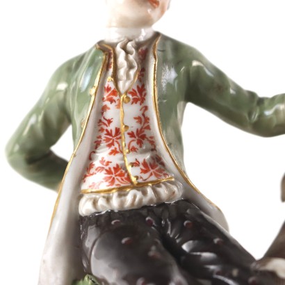 Ancient Sculpture Meissen Young Courtisan Germany \'800 Ceramics