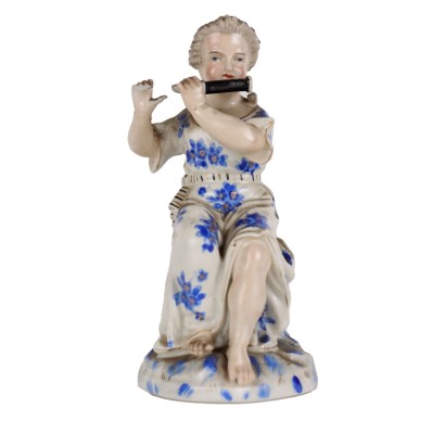 Ancient Porcelain Figure Germany '800 Statue Painted Ceramic