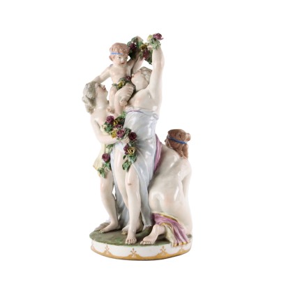 Ancient Sculptures Porcelain Europe '800 Flower Decorations