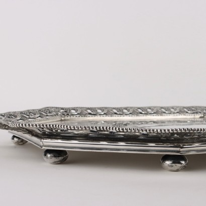 Ancient Engraved Tray Sheffield West & Son England \'800