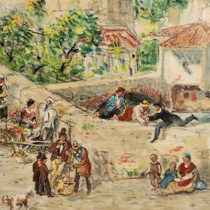 art, art italien, peinture italienne du XXe siècle, peinture de Pierangelo Basorini, vue sur la ville, Pierangelo Basorini, Pierangelo Basorini, Pierangelo Basorini