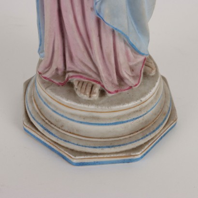 Sculpture Ancienne Saint Joseph en Coffret Porcelaine Colorée