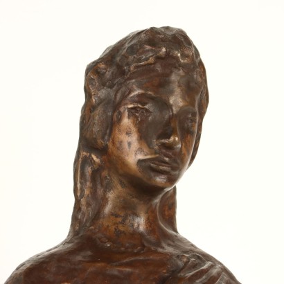 Ancient Sculpture Half-Bust Domenico Purificato Italy \'900 Bronze