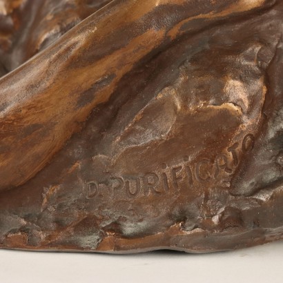Ancient Sculpture Half-Bust Domenico Purificato Italy \'900 Bronze