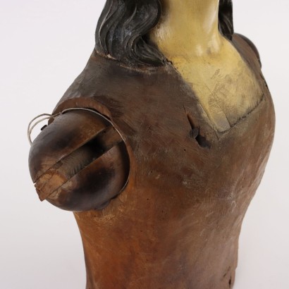 Büste eines Mannequins Italien \'800 Skulptur aus Lackiertem Holz
