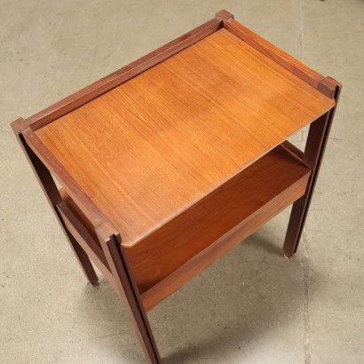 Vintage Bedside Tables Italy 1960s Solid Wood Teak Veneer