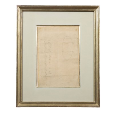 Contemporary Drawing by Fausto Melotti Painting Pencil on Paper Frame