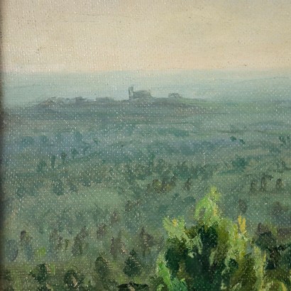 Ancient Painting Landscape Vittorio Bonatti Oil on Cardboard Painting