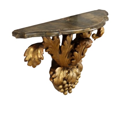 Antike Konsole Bemaltes und Geformtes Holz Italien '800 Tisch Gold