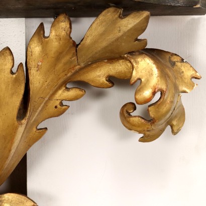 Antike Konsole Bemaltes und Geformtes Holz Italien \'800 Tisch Gold