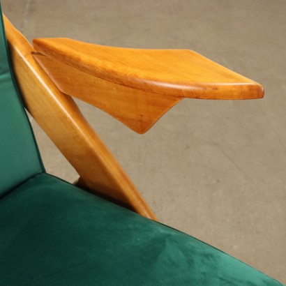Vintage Design Sessel 1950er Jahre Gepolsterte Sitze Buche Feder